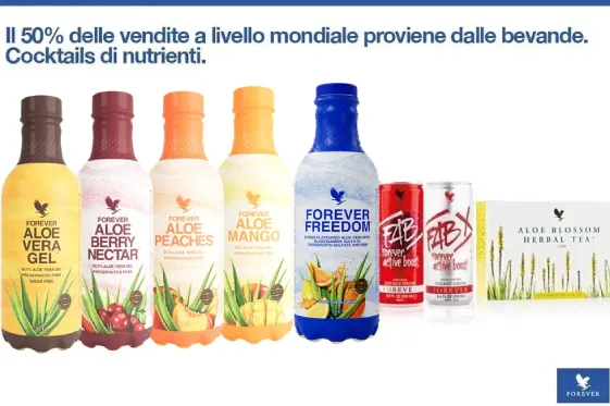 Bevande salutari e aloe vera gel da bere della Forever Living